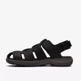 Herren-Sandale „Guideview Cove“ aus schwarzem Leder Herren-Sandale „Guideview Cove“ aus schwarzem Leder
