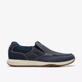 Herren-Slip-On-Bootsschuhe „Sailview Step“ in Navy aus Nubukleder