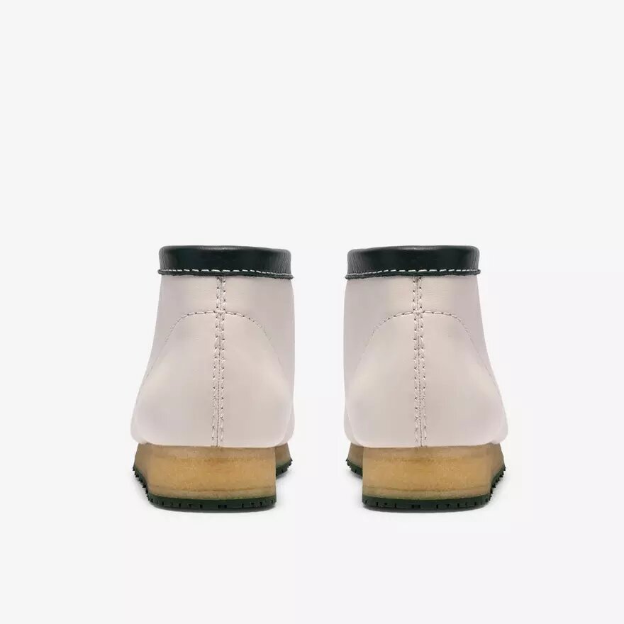Herren-Walla-Stiefel Rb aus weißem Leder – Wallabees Herren-Walla-Stiefel Rb aus weißem Leder – Wallabees