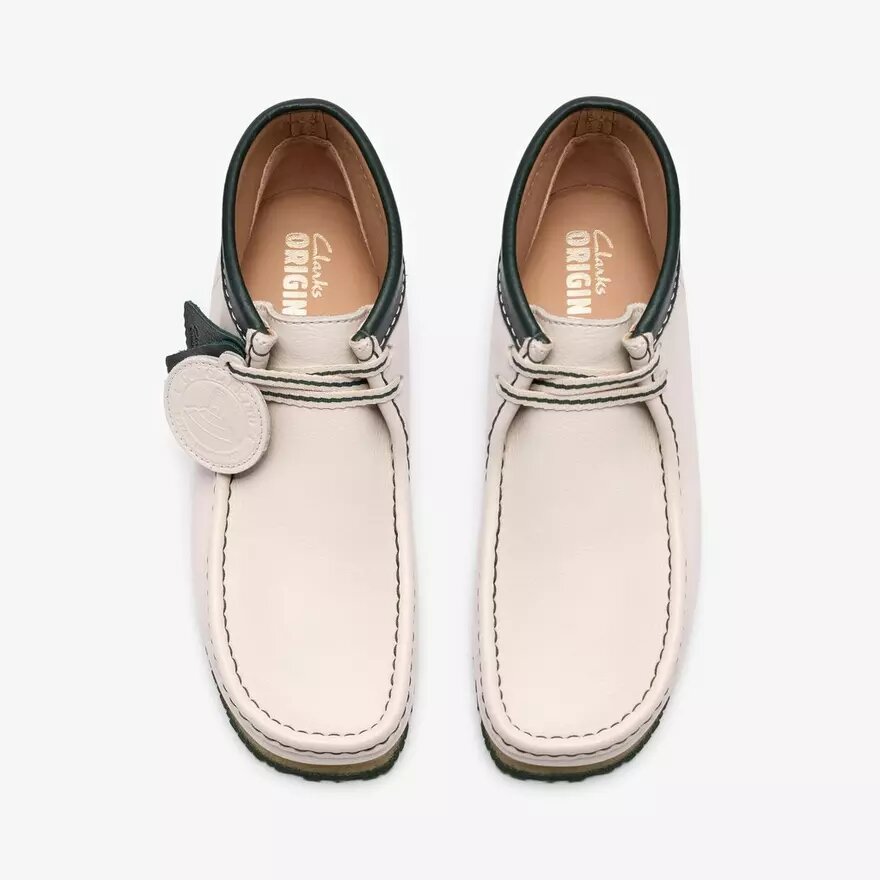 Herren-Walla-Stiefel Rb aus weißem Leder – Wallabees Herren-Walla-Stiefel Rb aus weißem Leder – Wallabees