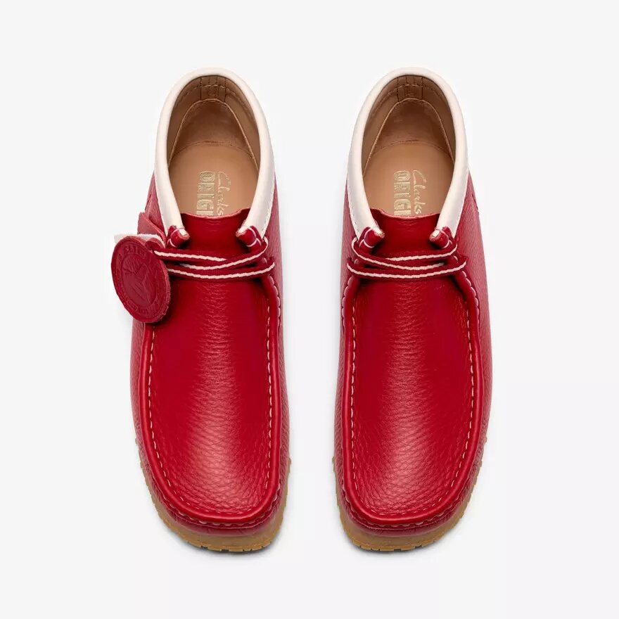 Herren-Walla-Stiefel Rb – Wallabees aus rotem Leder Herren-Walla-Stiefel Rb – Wallabees aus rotem Leder