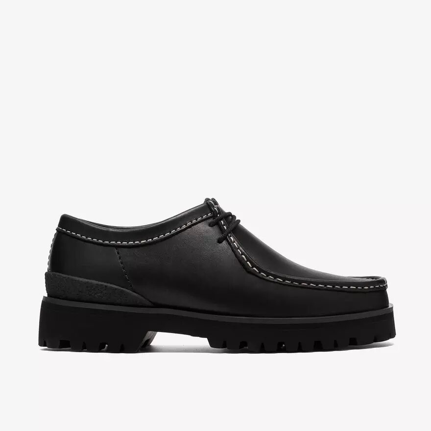 Herren Walla Yukoner Wallabees aus schwarzem Leder Herren Walla Yukoner Wallabees aus schwarzem Leder