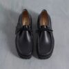 Herren Walla Yukoner Wallabees aus schwarzem Leder Herren Walla Yukoner Wallabees aus schwarzem Leder