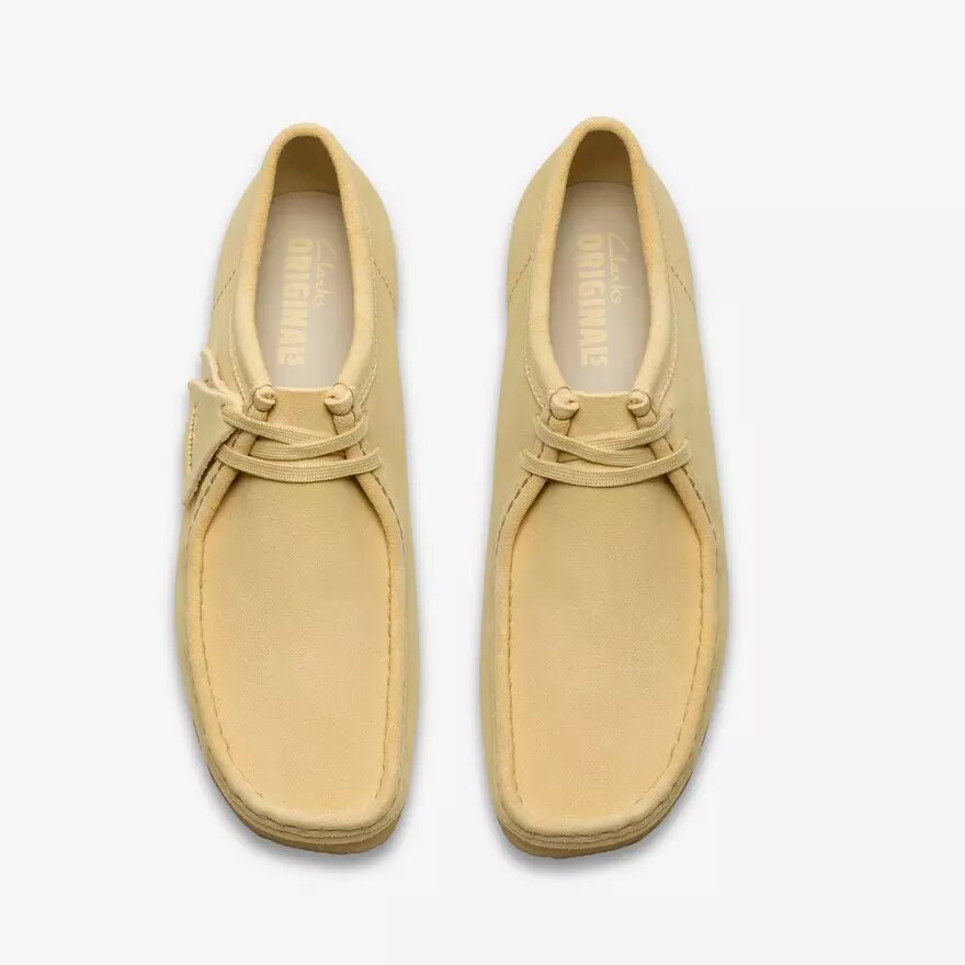 Herren-Wallabee aus hellgelbem Wildleder-Stoff Herren-Wallabee aus hellgelbem Wildleder-Stoff