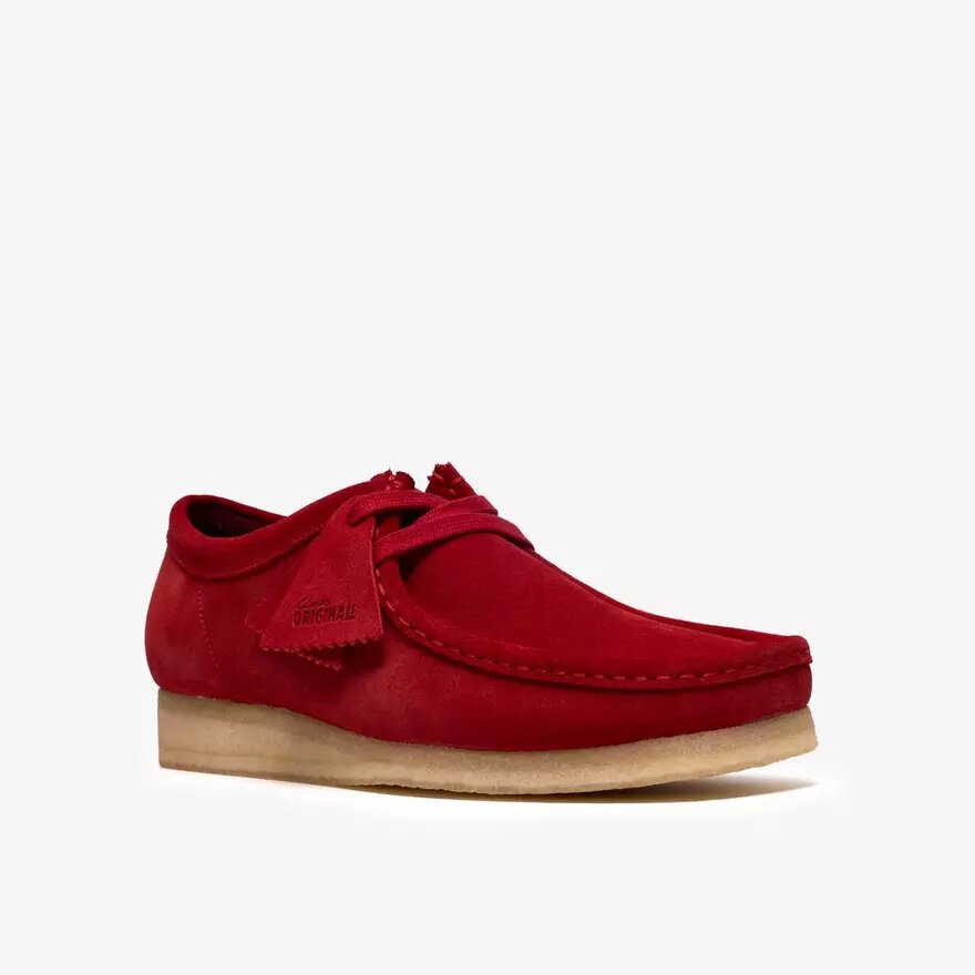 Herren-Wallabee aus tiefrotem Wildleder Herren-Wallabee aus tiefrotem Wildleder