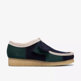 Herren-Wallabee mit blau-grünem Streifen