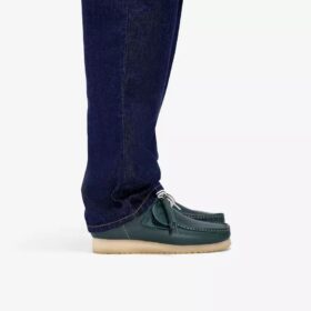 Herren Wallabee Rb – Dunkelgrüne Wallabees aus Leder