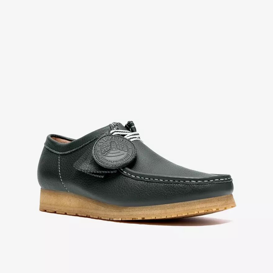 Herren Wallabee Rb – Dunkelgrüne Wallabees aus Leder Herren Wallabee Rb – Dunkelgrüne Wallabees aus Leder
