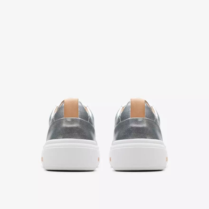 Hollyhock Walk Silberne Ledersneaker für Damen Hollyhock Walk Silberne Ledersneaker für Damen