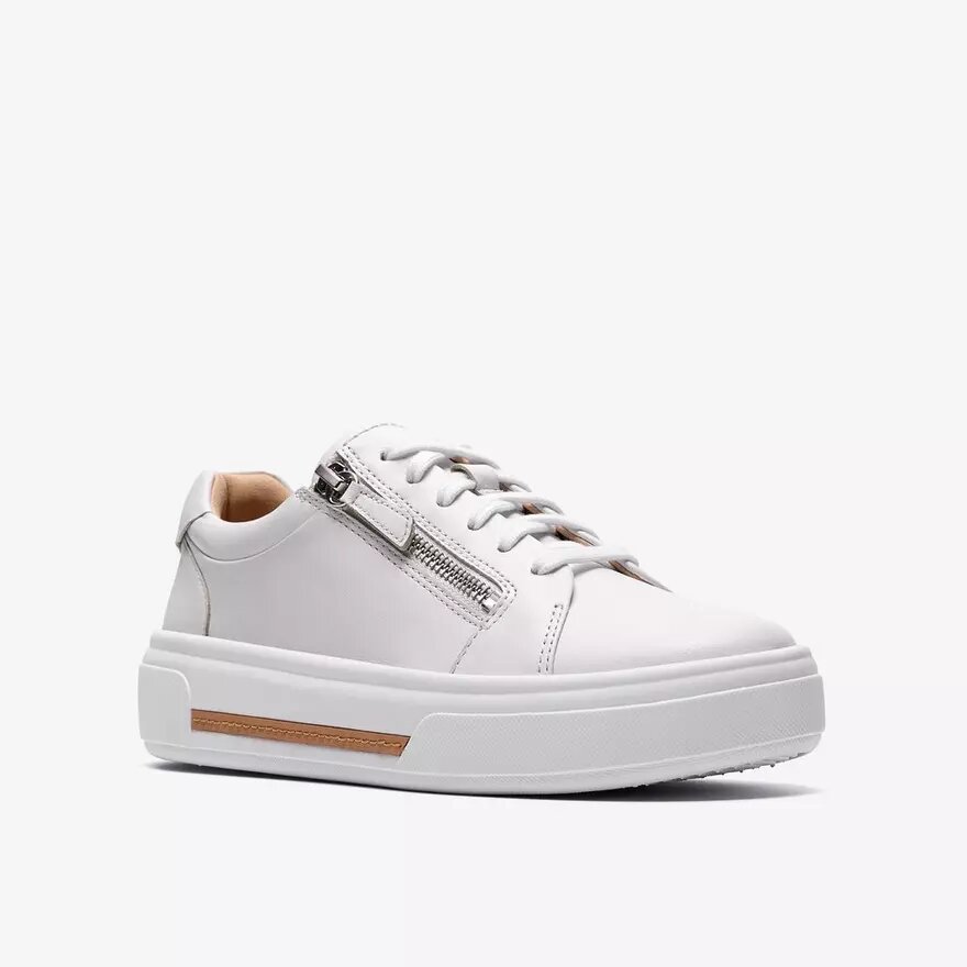 Hollyrose Zip Damen-Sneaker aus weißem Leder Hollyrose Zip Damen-Sneaker aus weißem Leder