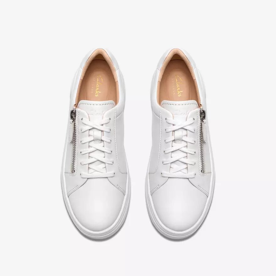 Hollyrose Zip Damen-Sneaker aus weißem Leder Hollyrose Zip Damen-Sneaker aus weißem Leder