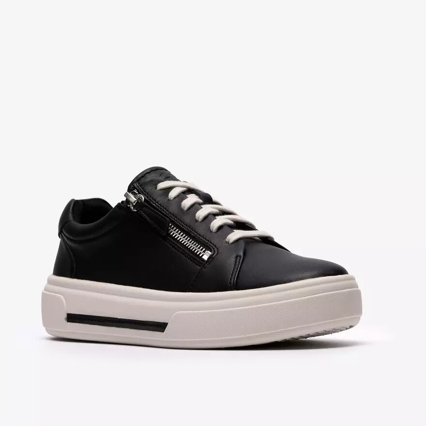 Hollyrose Zip – Schwarze Leder-Sneaker für Damen Hollyrose Zip – Schwarze Leder-Sneaker für Damen