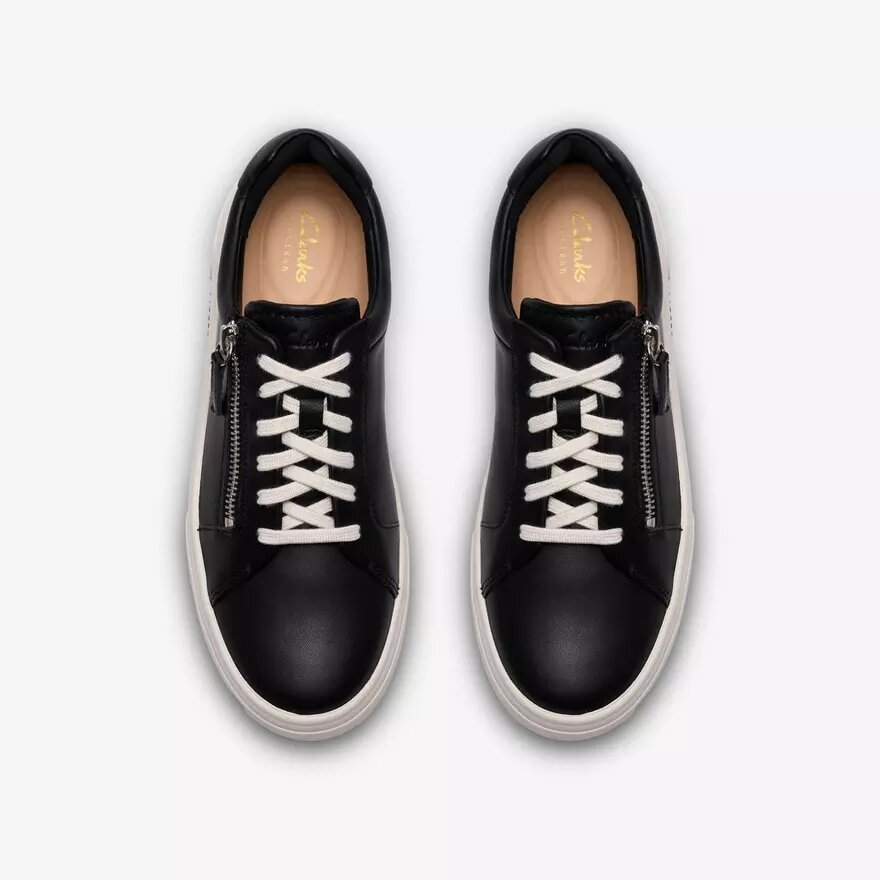 Hollyrose Zip – Schwarze Leder-Sneaker für Damen Hollyrose Zip – Schwarze Leder-Sneaker für Damen