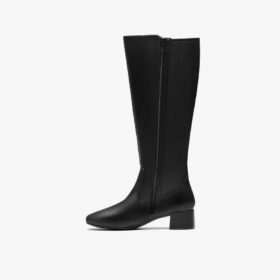 Iridessa Glow – kniehohe Damenstiefel aus schwarzem Leder