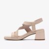 Jaylan Sol Damen-Sandalen mit Absatz aus cremefarbenem Leder Jaylan Sol Damen-Sandalen mit Absatz aus cremefarbenem Leder