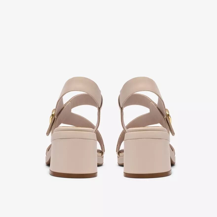 Jaylan Sol Damen-Sandalen mit Absatz aus cremefarbenem Leder Jaylan Sol Damen-Sandalen mit Absatz aus cremefarbenem Leder