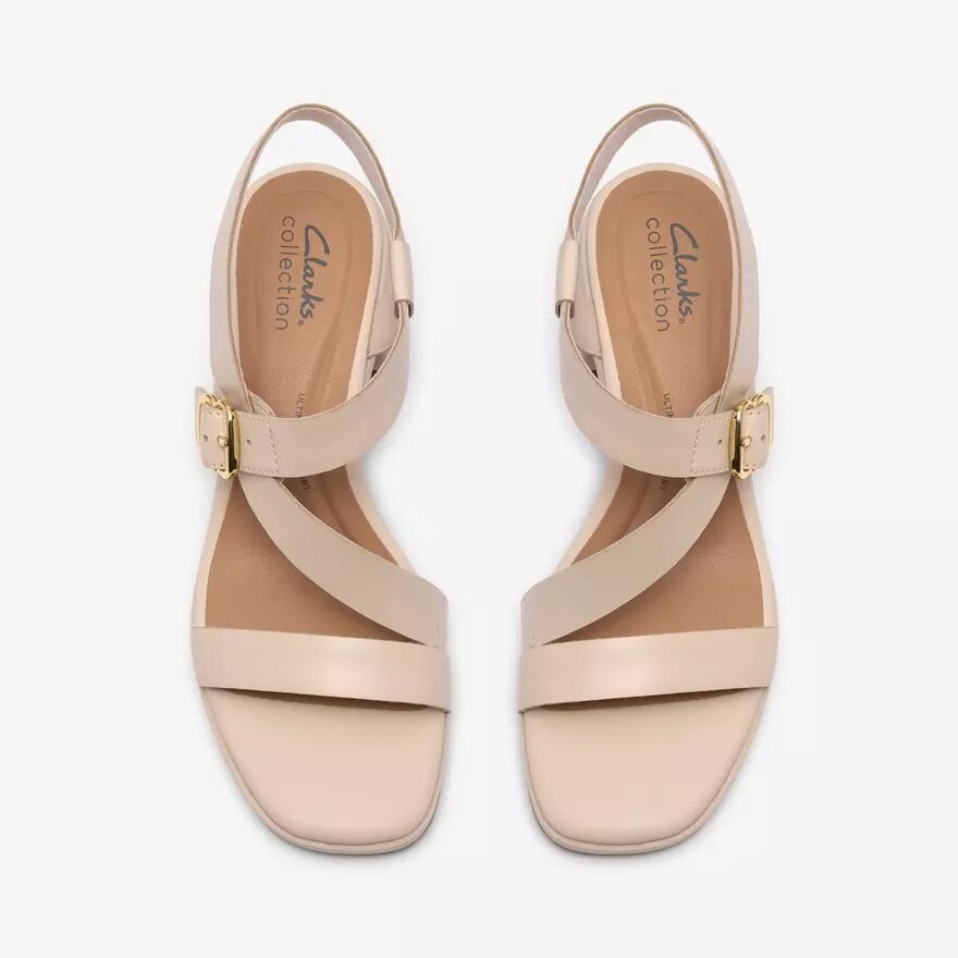 Jaylan Sol Damen-Sandalen mit Absatz aus cremefarbenem Leder Jaylan Sol Damen-Sandalen mit Absatz aus cremefarbenem Leder