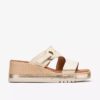 Kidiki Cove Keilabsatzsandalen für Damen aus cremefarbenem Leder mit Keilabsätzen