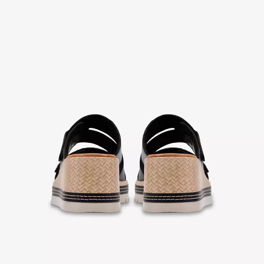 Kidiki Cove Keilabsatzsandalen für Damen aus schwarzem Leder mit Keilabsätzen Kidiki Cove Keilabsatzsandalen für Damen aus schwarzem Leder mit Keilabsätzen