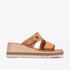Kidiki Cove Sandalen für Damen in Hellbraun aus Nubukleder mit Keilabsätzen