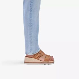 Kidiki Cove Sandalen für Damen in Hellbraun aus Nubukleder mit Keilabsätzen