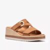 Kidiki Cove Sandalen für Damen in Hellbraun aus Nubukleder mit Keilabsätzen
