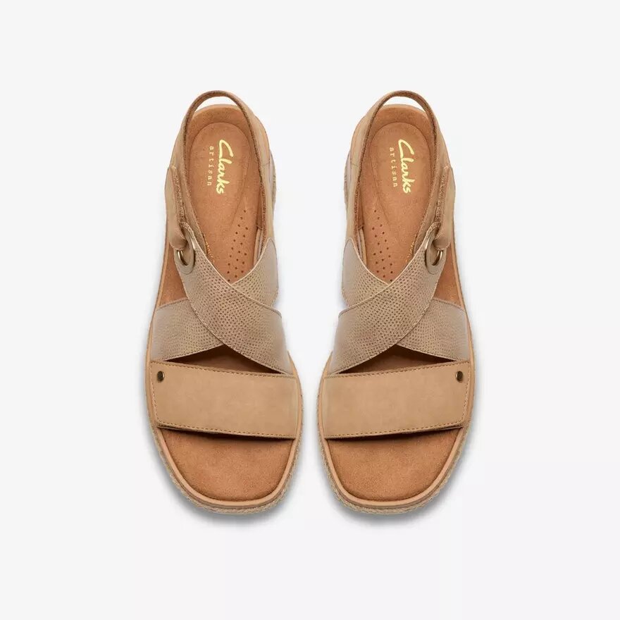 Kidiki Sun Beige Kombi-Keilabsatzsandalen für Damen Kidiki Sun Beige Kombi-Keilabsatzsandalen für Damen