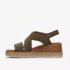 Kidiki Sun Damen-Keilabsatz-Sandalen aus Nubukleder in Dunkeloliv Kidiki Sun Damen-Keilabsatz-Sandalen aus Nubukleder in Dunkeloliv