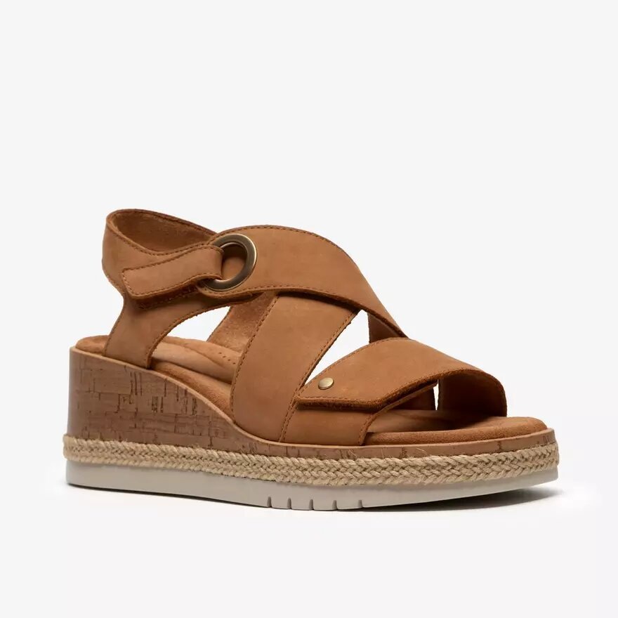 Kidiki Sun Tan Nubuk-Keilabsatz-Sandalen für Damen Kidiki Sun Tan Nubuk-Keilabsatz-Sandalen für Damen