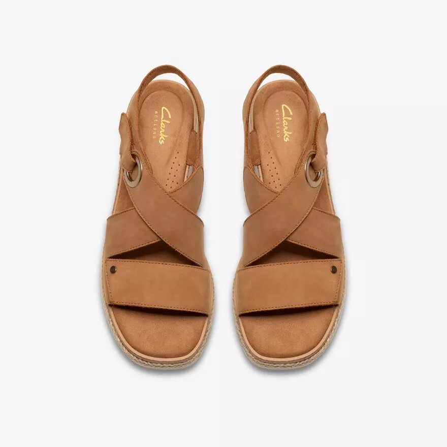 Kidiki Sun Tan Nubuk-Keilabsatz-Sandalen für Damen Kidiki Sun Tan Nubuk-Keilabsatz-Sandalen für Damen