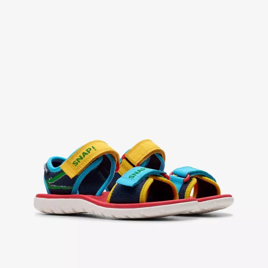Kinder-Flache Sandalen „Surfing Ace“ mit marineblauem Print Kinder-Flache Sandalen „Surfing Ace“ mit marineblauem Print