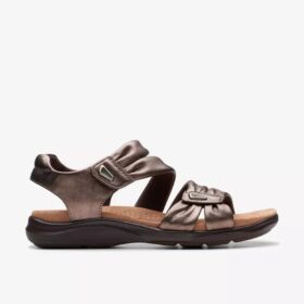 Kitly Ave Bronze Leder-Flache Sandalen für Damen