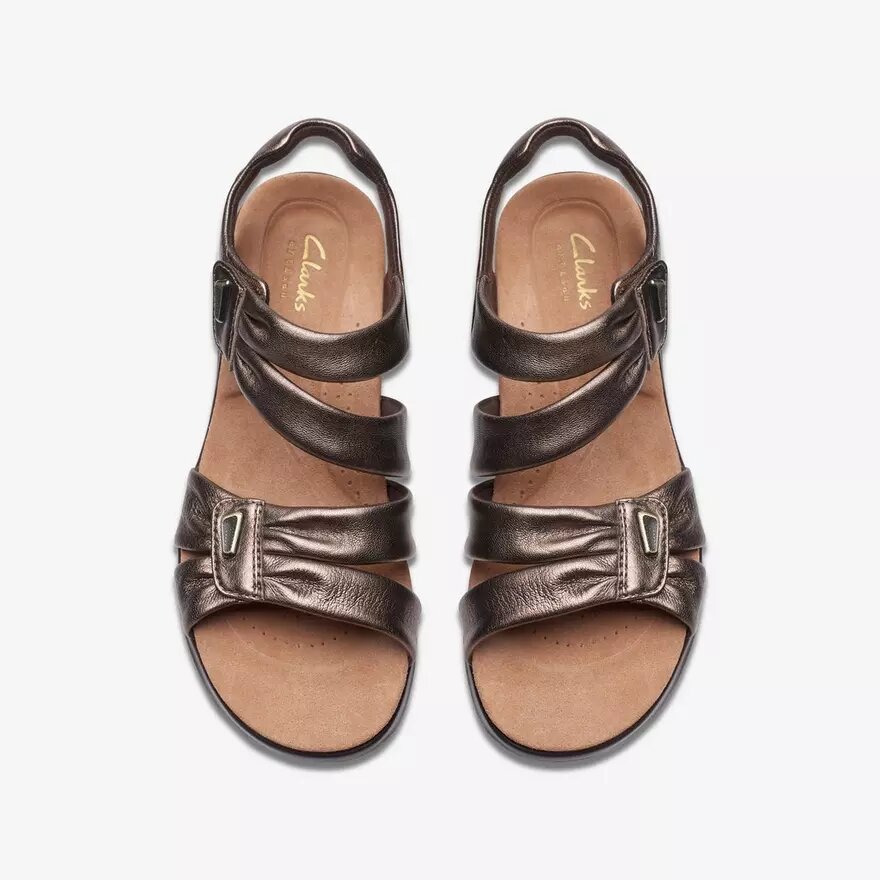 Kitly Ave Bronze Leder-Flache Sandalen für Damen Kitly Ave Bronze Leder-Flache Sandalen für Damen