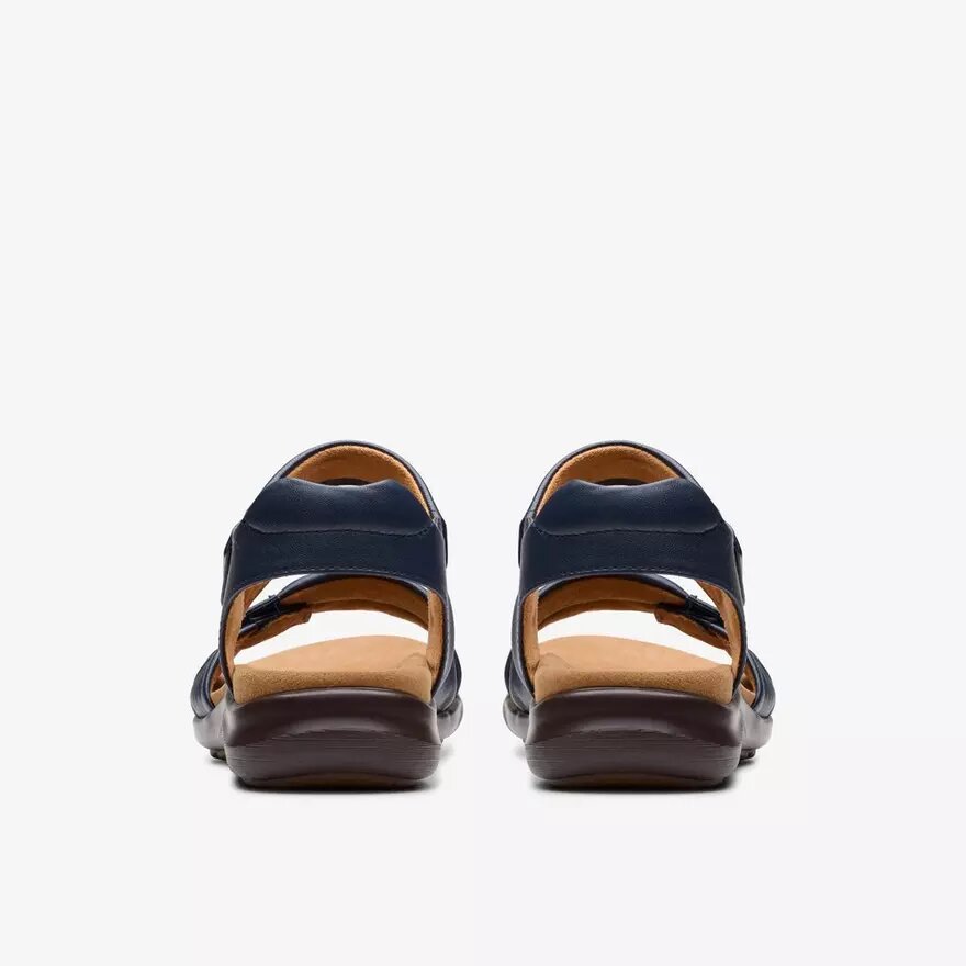 Kitly Ave Damen-Flache Sandalen aus Leder in Marineblau Kitly Ave Damen-Flache Sandalen aus Leder in Marineblau
