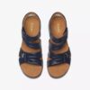 Kitly Ave Damen-Flache Sandalen aus Leder in Marineblau Kitly Ave Damen-Flache Sandalen aus Leder in Marineblau