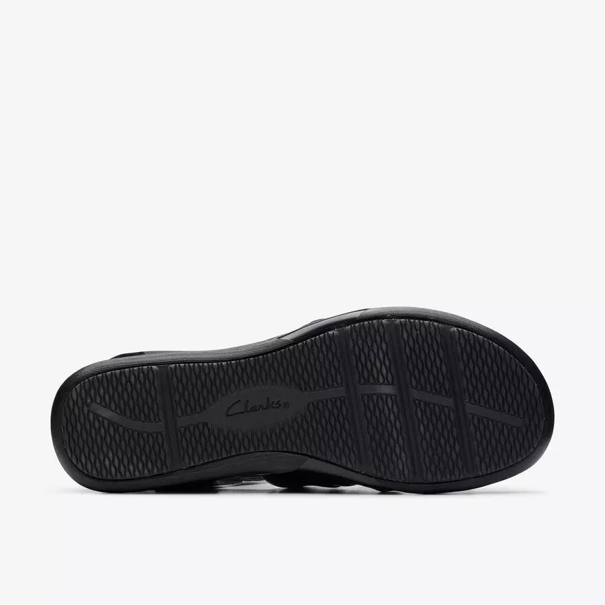 Kitly Ave Flache Sandalen aus schwarzem Leder für Damen Kitly Ave Flache Sandalen aus schwarzem Leder für Damen