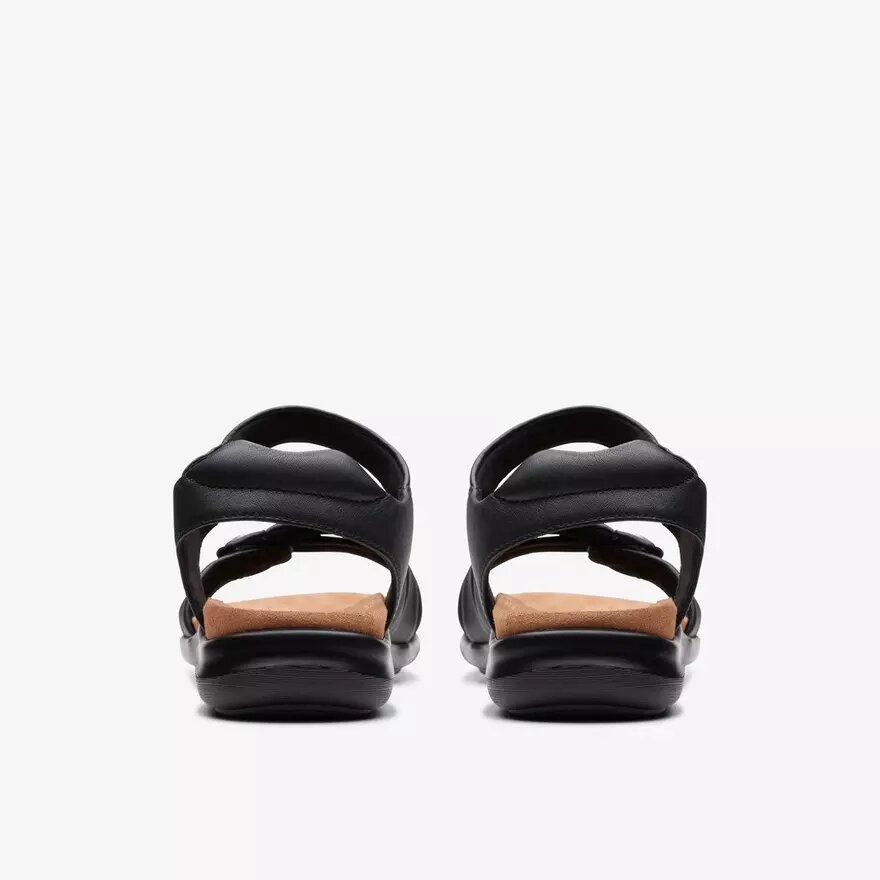 Kitly Ave Flache Sandalen aus schwarzem Leder für Damen Kitly Ave Flache Sandalen aus schwarzem Leder für Damen