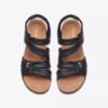 Kitly Ave Flache Sandalen aus schwarzem Leder für Damen Kitly Ave Flache Sandalen aus schwarzem Leder für Damen