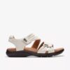 Kitly Ave Off-White-Leder-Flache Sandalen für Damen Kitly Ave Off-White-Leder-Flache Sandalen für Damen