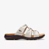 Kitly Slide – flache Sandalen aus cremefarbenem Leder für Damen