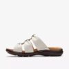 Kitly Slide – flache Sandalen aus cremefarbenem Leder für Damen