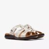 Kitly Slide – flache Sandalen aus cremefarbenem Leder für Damen