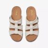 Kitly Slide – flache Sandalen aus cremefarbenem Leder für Damen
