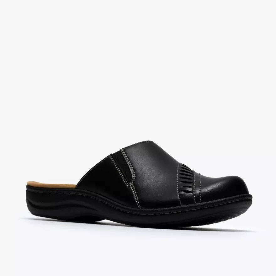 Laurieann Lux Clogs & Pantoletten für Damen aus schwarzem Leder Laurieann Lux Clogs & Pantoletten für Damen aus schwarzem Leder