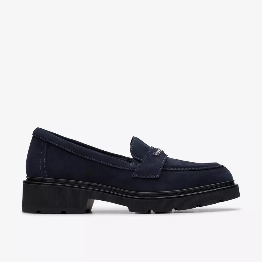 Lauryl Step Damen-Loafer aus marineblauem Wildleder Lauryl Step Damen-Loafer aus marineblauem Wildleder