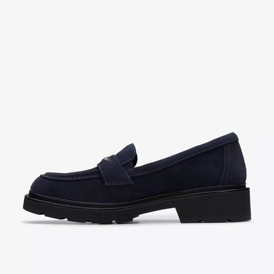 Lauryl Step Damen-Loafer aus marineblauem Wildleder Lauryl Step Damen-Loafer aus marineblauem Wildleder