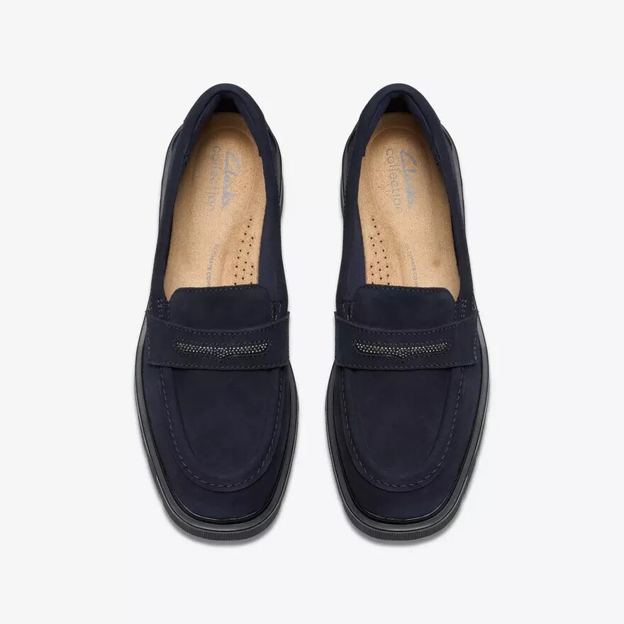 Lauryl Step Damen-Loafer aus marineblauem Wildleder Lauryl Step Damen-Loafer aus marineblauem Wildleder