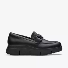 Loriini Izzy Damen-Loafer aus schwarzem Leder