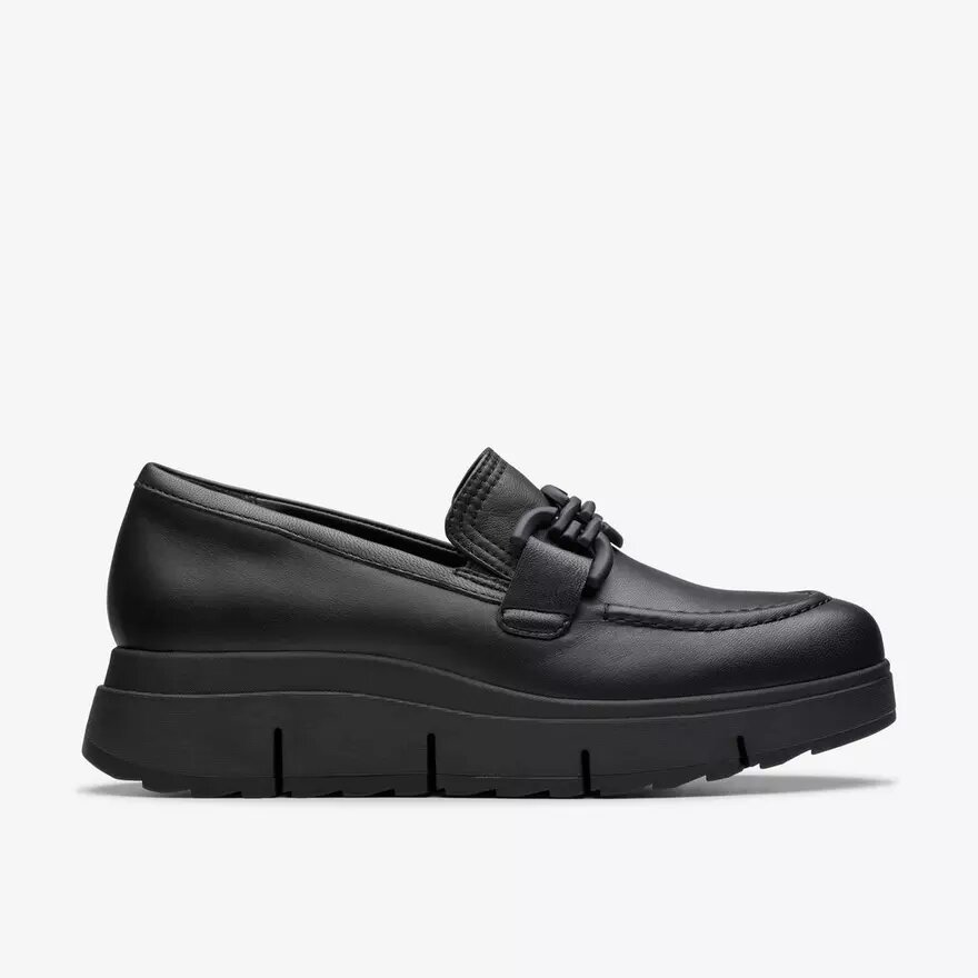 Loriini Izzy Damen-Loafer aus schwarzem Leder Loriini Izzy Damen-Loafer aus schwarzem Leder