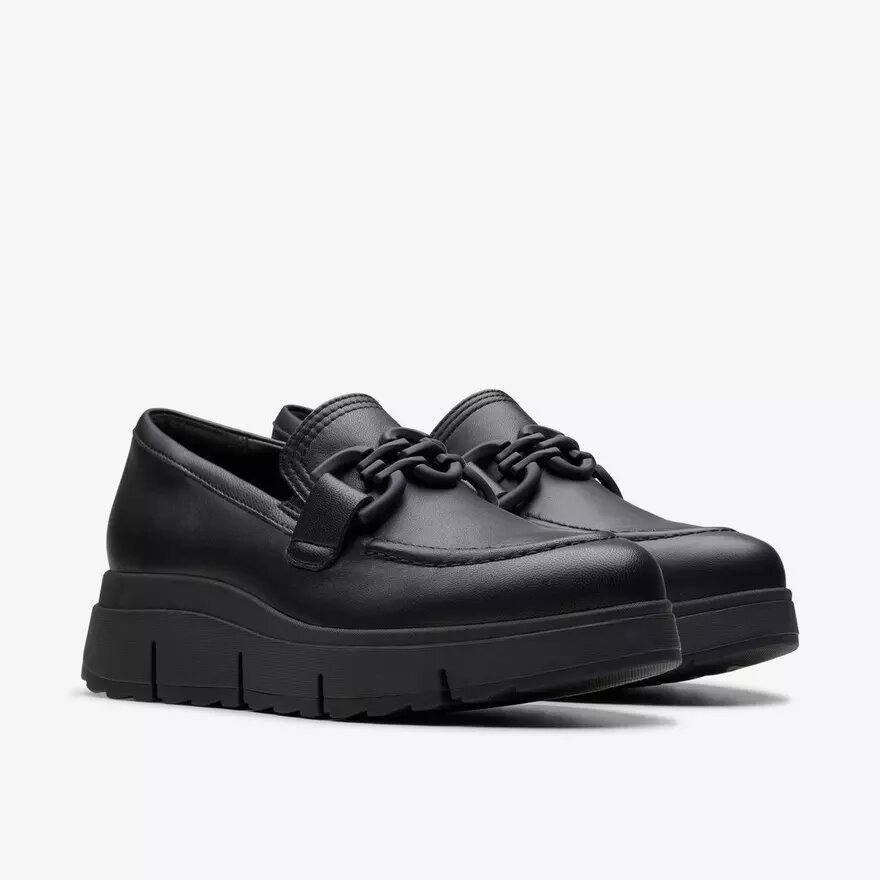 Loriini Izzy Damen-Loafer aus schwarzem Leder Loriini Izzy Damen-Loafer aus schwarzem Leder